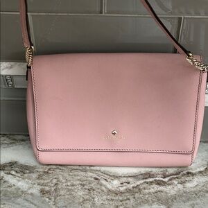 Kate Spade Light Pink Leather Crossbody Bag Chain/ Leather Long Shoulder strap